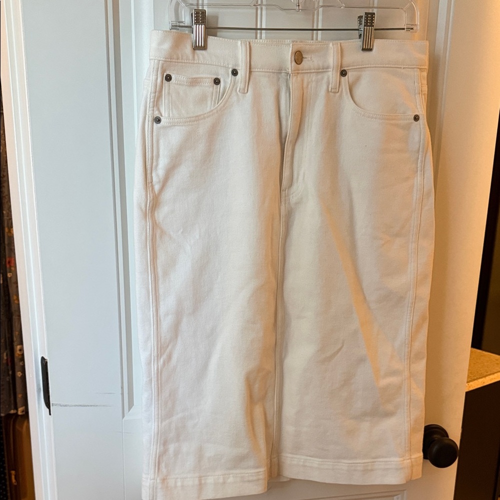 J. Crew White Denim Skirt 8